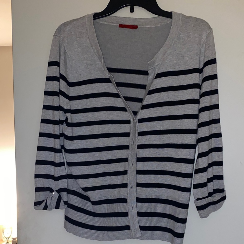 4 for 20.00 ❤️Red Brand Gray and Black Striped Cardigan